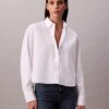 Camisa corta de corte cuadrado con botones