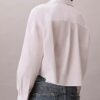 Camisa corta de corte cuadrado con botones de popelín de algodón Camisa corta de corte cuadrado con botones de popelín de algodón