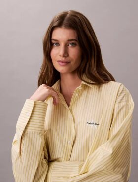 Camisa corta de dormir de popelín de algodón