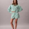 Camisa corta de dormir de popelín de algodón