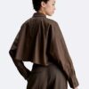Camisa corta de manga dolman con botones