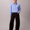 Camisa corta de popelín con botones y corte holgado Camisa corta de popelín con botones y corte holgado
