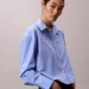 Camisa corta de popelín con botones y corte holgado Camisa corta de popelín con botones y corte holgado