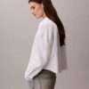 Camisa corta holgada de popelín con botones