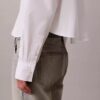 Camisa corta holgada de popelín con botones