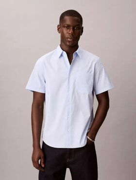 Camisa de algodón Cotton Stretch con rayas finas y botones