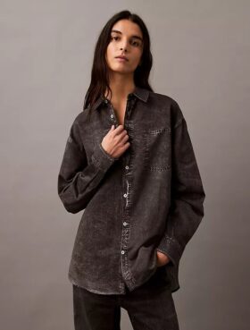 Camisa de botones con estampado Denim