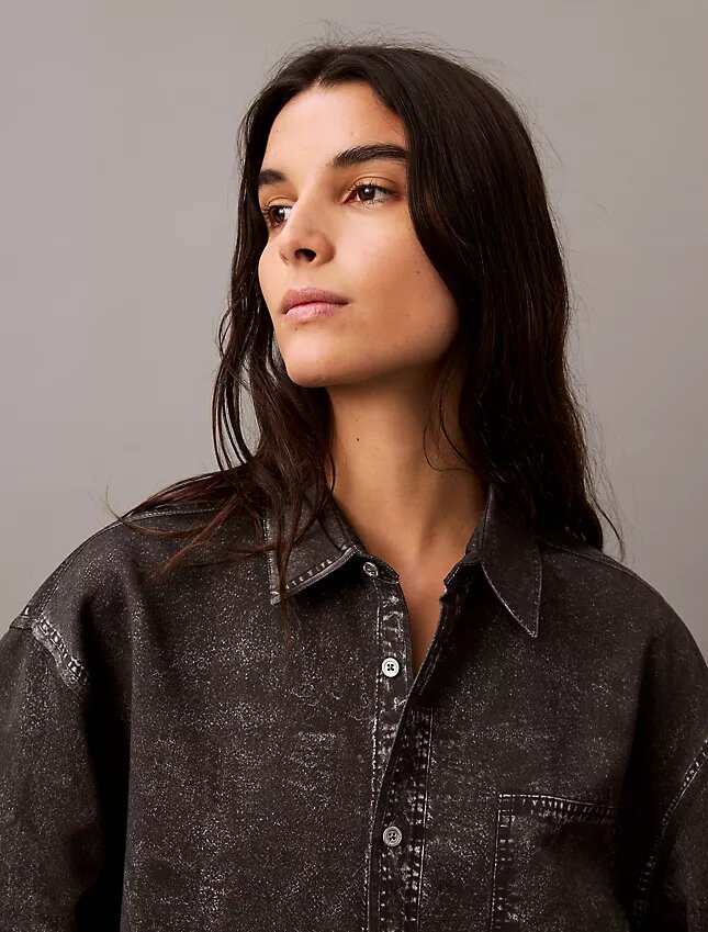 Camisa de botones con estampado Denim Camisa de botones con estampado Denim
