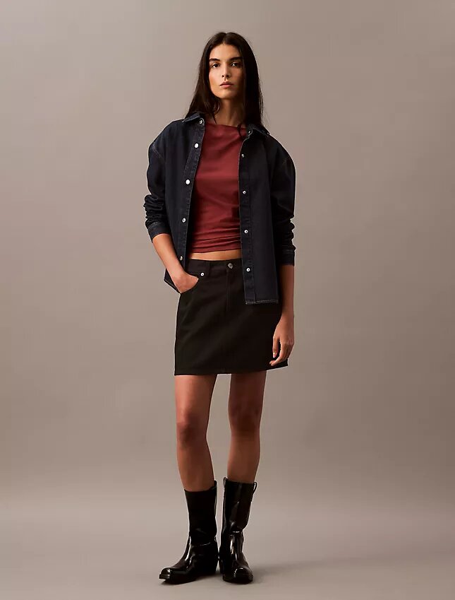 Camisa de Denim holgada con botones Camisa de Denim holgada con botones
