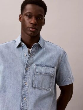 Camisa de Denim utilitaria con botones