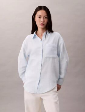 Camisa de doble gasa con lengüetas