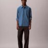 Camisa de franela melange con botones y corte holgado