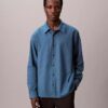 Camisa de franela melange con botones y corte holgado