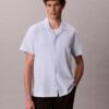 Camisa de lino y algodón de manga corta con botones Camisa de lino y algodón de manga corta con botones