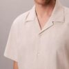 Camisa de lino y algodón de manga corta con botones Camisa de lino y algodón de manga corta con botones