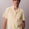 Camisa de lino y algodón de manga corta con botones Camisa de lino y algodón de manga corta con botones