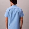 Camisa de lino y algodón de manga corta con botones Camisa de lino y algodón de manga corta con botones