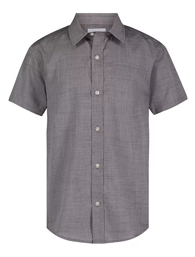Camisa de manga corta a rayas con botones para niños Camisa de manga corta a rayas con botones para niños