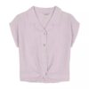 Camisa de niñas con botones y nudo Camisa de niñas con botones y nudo