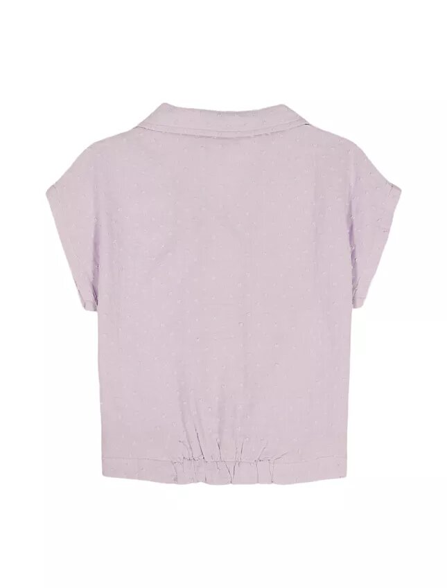 Camisa de niñas con botones y nudo Camisa de niñas con botones y nudo