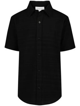 Camisa de niños con rayas texturizadas y botones