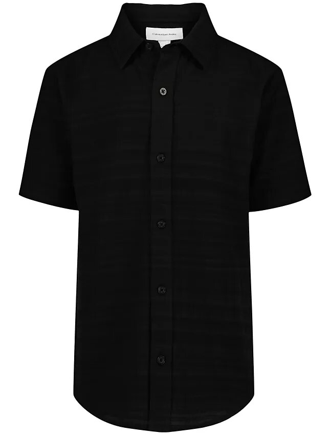 Camisa de niños con rayas texturizadas y botones Camisa de niños con rayas texturizadas y botones