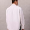 Camisa de popelín con estampado gráfico y botones, de corte holgado