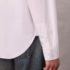 Camisa de popelín con estampado gráfico y botones, de corte holgado
