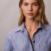 Camisa de popelín de algodón con corte recto y botones