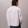 Camisa de popelín de algodón con corte recto y botones