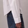 Camisa de popelín de algodón con corte recto y botones