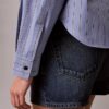 Camisa de popelín de algodón con corte recto y botones