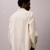 Camisa de popelín elástico de algodón a rayas con botones Camisa de popelín elástico de algodón a rayas con botones