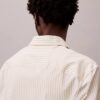 Camisa de popelín elástico de algodón a rayas con botones Camisa de popelín elástico de algodón a rayas con botones