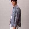 Camisa de popelín lavado a rayas con botones