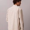Camisa de popelín lavado a rayas con botones