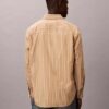 Camisa de popelín lavado a rayas con botones