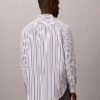 Camisa de popelín lavado a rayas con botones
