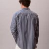 Camisa de popelín lavado a rayas con botones