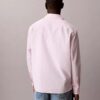 Camisa de popelín lavado con cuello de punta y corte holgado