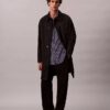 Camisa de rayas con botones, confeccionada en mezcla de viscosa y corte holgado