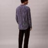 Camisa de rayas con botones, confeccionada en mezcla de viscosa y corte holgado