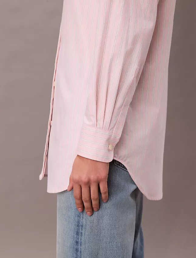 Camisa de rayas holgada con botones Camisa de rayas holgada con botones