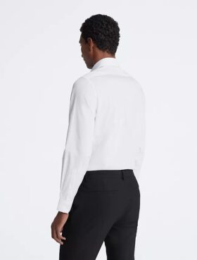 Camisa de vestir entallada de algodón con diseño en espiga