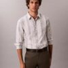 Camisa entallada elástica Supima con rayas teñidas en hilo