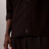 Camisa holgada con botones de mezcla de lana