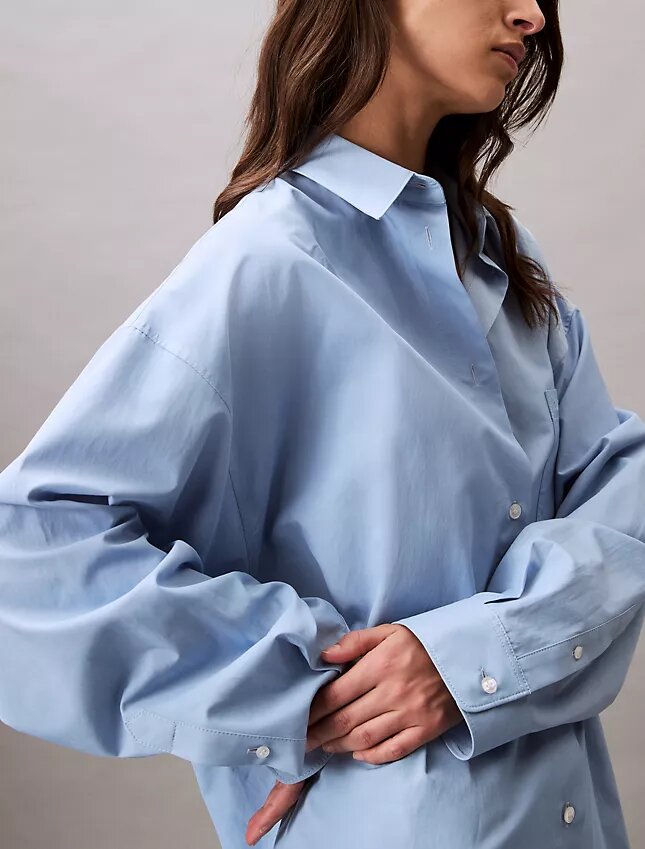 Camisa holgada con botones de mezcla de viscosa Camisa holgada con botones de mezcla de viscosa