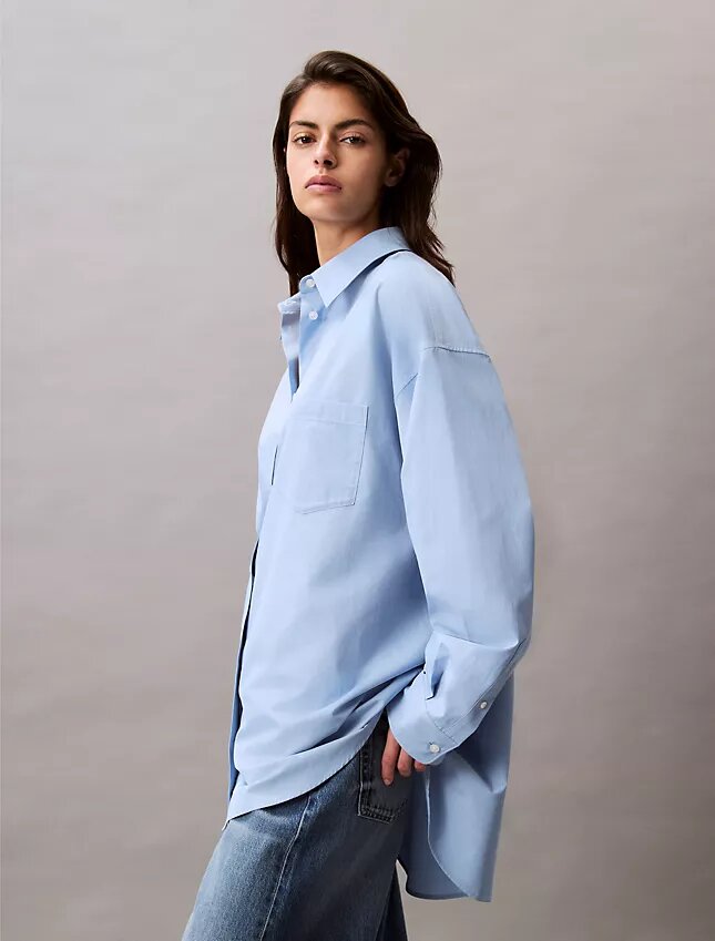 Camisa holgada con botones de mezcla de viscosa Camisa holgada con botones de mezcla de viscosa