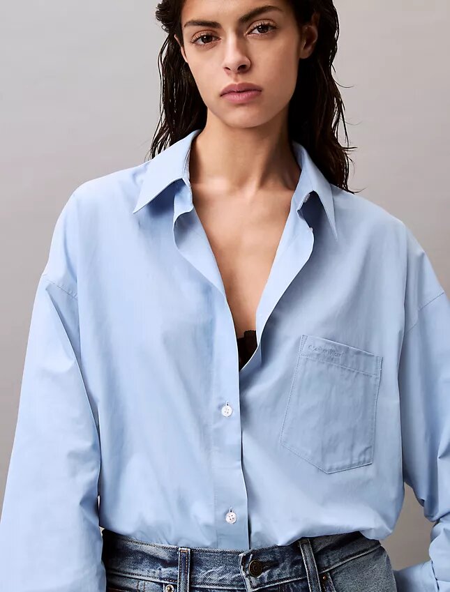 Camisa holgada con botones de mezcla de viscosa Camisa holgada con botones de mezcla de viscosa