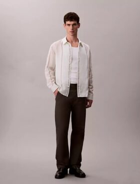 Camisa holgada de algodón y nailon